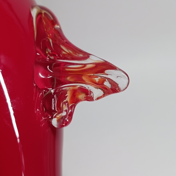 8.5" Murano 1960s retro red and white handblown swordfish vase - Picture 7 of 8